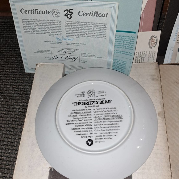 3 Display Plates by Dominion LTD Grizzly, Landing, Nesting COA/Box - Picture 5 of 7